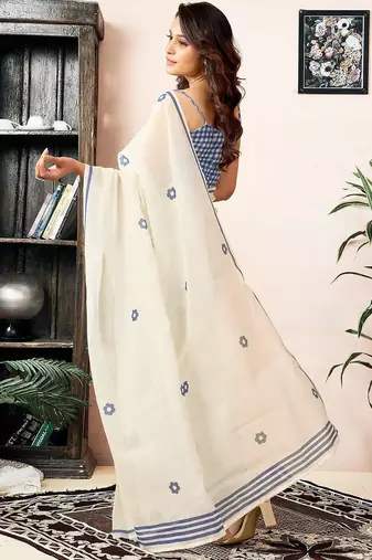 off_white floral printed indie florals saree