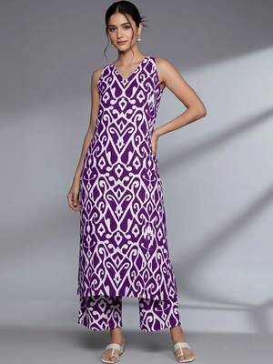 smart women printed kurta with palazzos 2