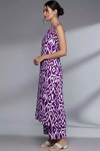 smart women printed kurta with palazzos