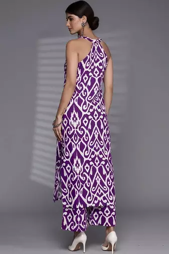 smart women printed kurta with palazzos