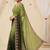 green embellished embroidered poly georgette heavy work saree