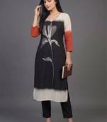smart women dyed kurta with trousers