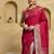 Pink woven design embellished zari banarasi saree