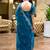 blue woven design poly chiffon saree