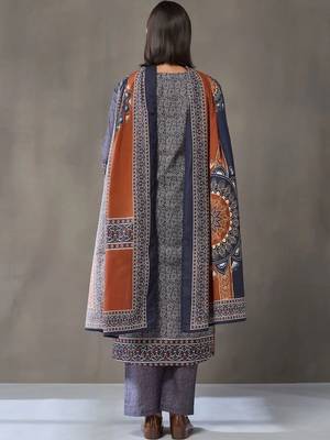 formal women printed kurta with trousers with dupatta 6