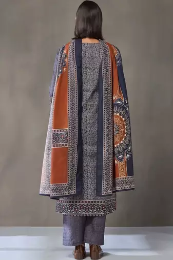 formal women printed kurta with trousers with dupatta