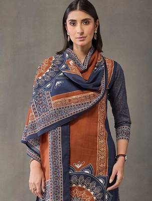 formal women printed kurta with trousers with dupatta 7