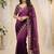 purple embellished embroidered poly georgette heavy work saree