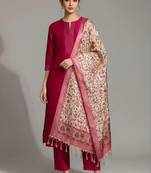 structured women kurta with trousers with dupatta