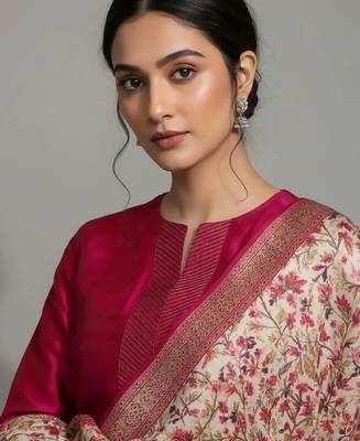 structured women kurta with trousers with dupatta 4