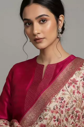 structured women kurta with trousers with dupatta