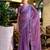 lavender ethnic motifs embroidered poly chiffon saree