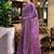 lavender ethnic motifs embroidered poly chiffon saree