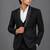 Black embroidered shawl lapel tuxedo set