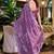 lavender ethnic motifs embroidered poly chiffon saree