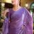 lavender ethnic motifs embroidered poly chiffon saree