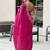 magenta woven design beads and stones poly chiffon saree