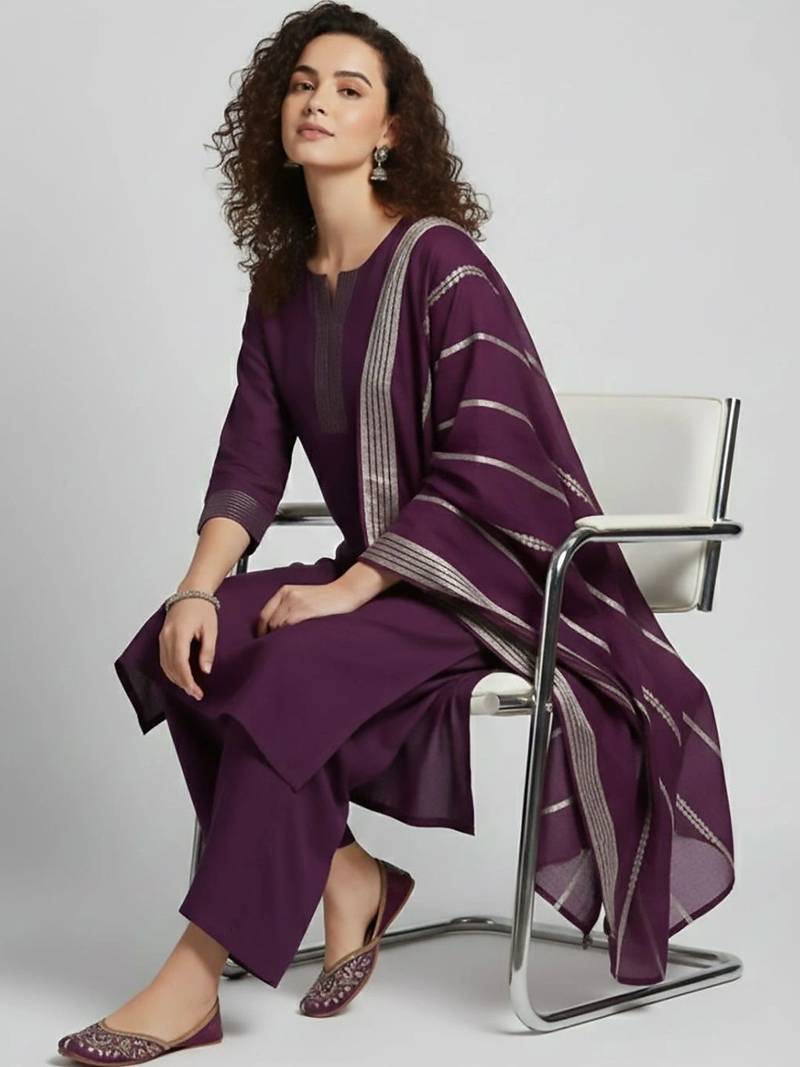 smart women kurta with palazzos with dupatta