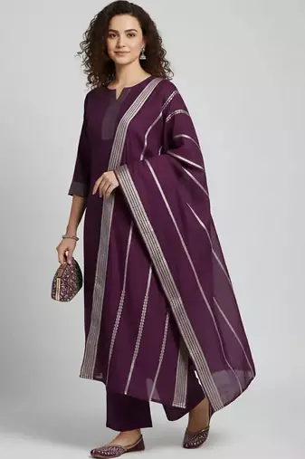 smart women kurta with palazzos with dupatta