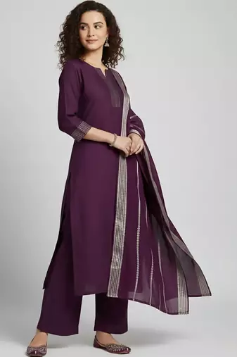 smart women kurta with palazzos with dupatta