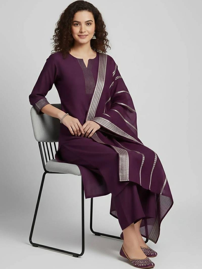 smart women kurta with palazzos with dupatta