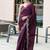 burgundy floral embroidered sequinned saree