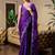 violet embellished embroidered poly chiffon saree