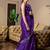 violet embellished embroidered poly chiffon saree