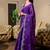 violet embellished embroidered poly chiffon saree