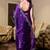 violet embellished embroidered poly chiffon saree