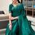 teal woven design poly chiffon saree