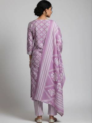 workwear women printed kurta with trousers with dupatta 2