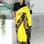 yellow ethnic motifs printed ikat saree