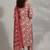 tailored women printed kurta with trousers with dupatta
