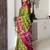 green abstract printed ikat saree