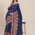 blue floral embroidered saree