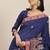blue floral embroidered saree