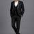 Black embroidered three-piece tuxedo set