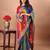 green embroidered bandhani saree