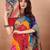 green embroidered bandhani saree