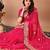 pink bandhani embroidered bandhani saree