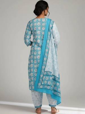 smart women printed kurta with patiala with dupatta 2