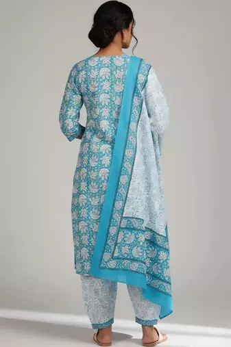 smart women printed kurta with patiala with dupatta