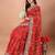 red embroidered bandhani saree