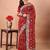 red bandhani embroidered bandhani saree