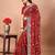 red bandhani embroidered bandhani saree
