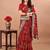 red bandhani embroidered bandhani saree