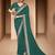 teal embroidered bandhani saree