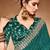 teal embroidered bandhani saree