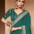 teal embroidered bandhani saree